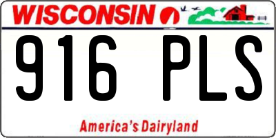 WI license plate 916PLS