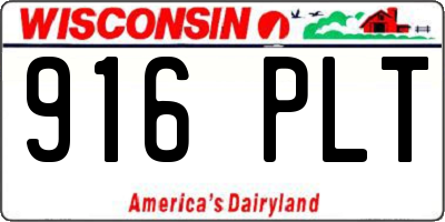 WI license plate 916PLT
