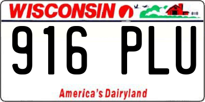 WI license plate 916PLU