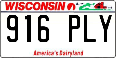 WI license plate 916PLY