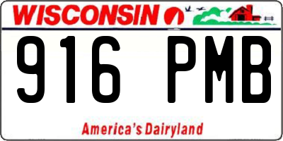 WI license plate 916PMB