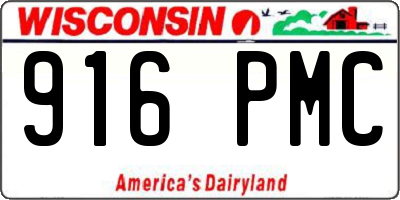 WI license plate 916PMC