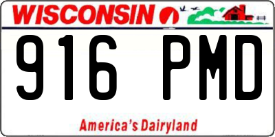WI license plate 916PMD