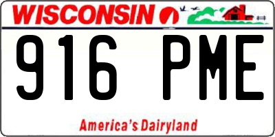 WI license plate 916PME