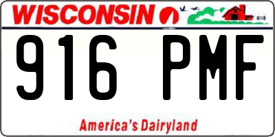 WI license plate 916PMF