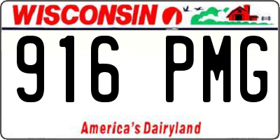 WI license plate 916PMG