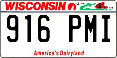 WI license plate 916PMI