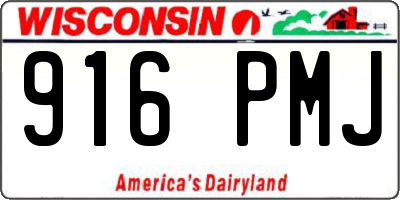 WI license plate 916PMJ