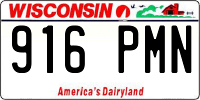 WI license plate 916PMN