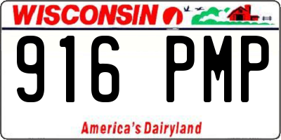 WI license plate 916PMP