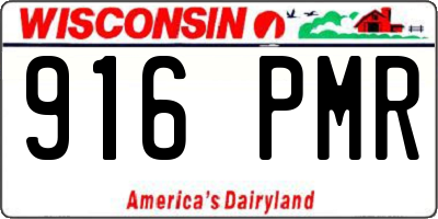 WI license plate 916PMR