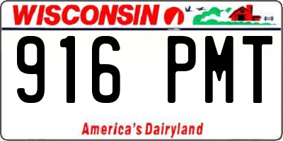 WI license plate 916PMT