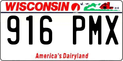 WI license plate 916PMX