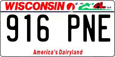 WI license plate 916PNE
