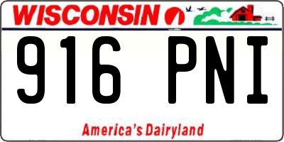 WI license plate 916PNI
