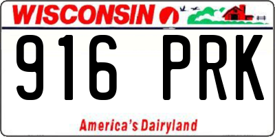 WI license plate 916PRK