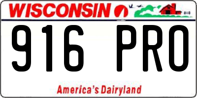 WI license plate 916PRO