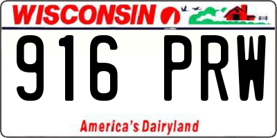 WI license plate 916PRW