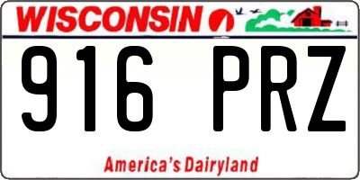 WI license plate 916PRZ