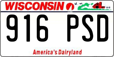 WI license plate 916PSD