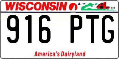 WI license plate 916PTG