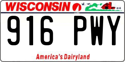 WI license plate 916PWY