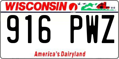 WI license plate 916PWZ