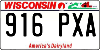 WI license plate 916PXA