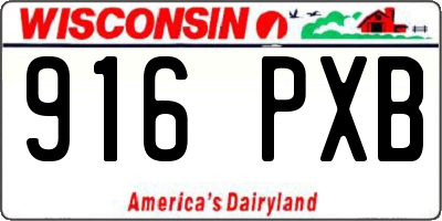 WI license plate 916PXB