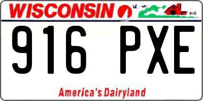 WI license plate 916PXE