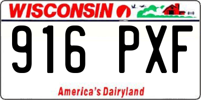 WI license plate 916PXF