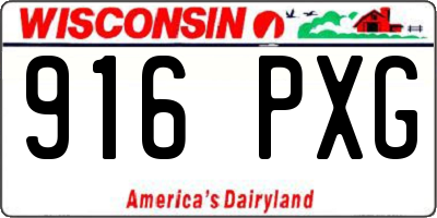 WI license plate 916PXG