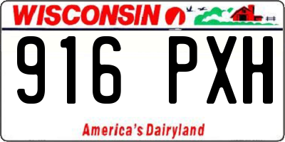 WI license plate 916PXH