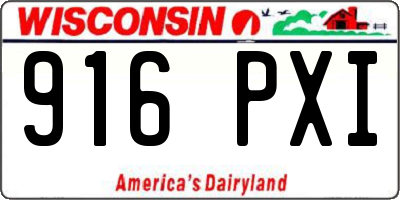WI license plate 916PXI