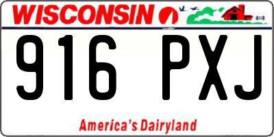 WI license plate 916PXJ