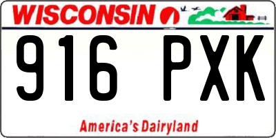WI license plate 916PXK