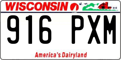 WI license plate 916PXM