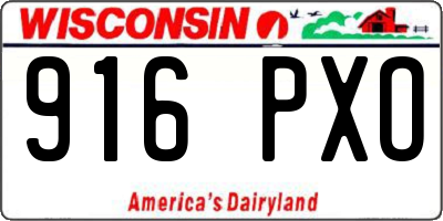 WI license plate 916PXO