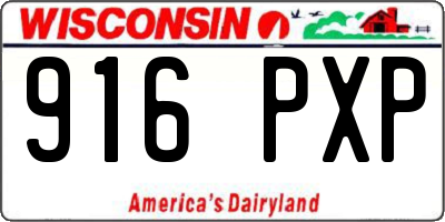 WI license plate 916PXP