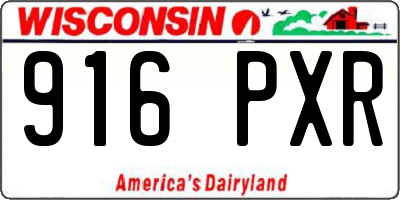 WI license plate 916PXR