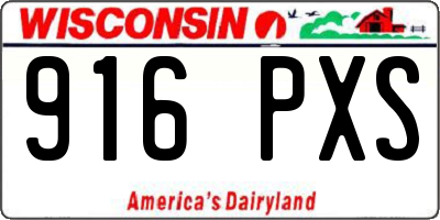 WI license plate 916PXS