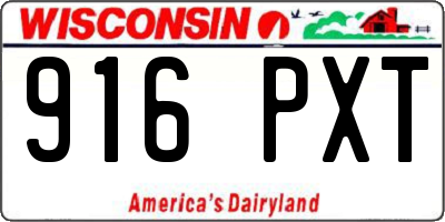 WI license plate 916PXT