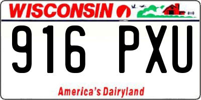 WI license plate 916PXU