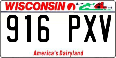 WI license plate 916PXV