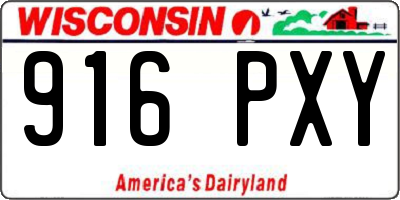 WI license plate 916PXY