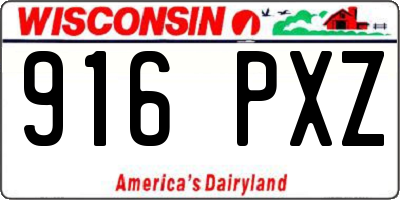 WI license plate 916PXZ