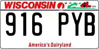 WI license plate 916PYB