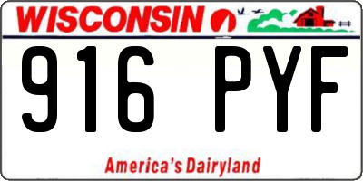 WI license plate 916PYF