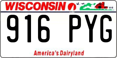 WI license plate 916PYG