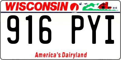 WI license plate 916PYI